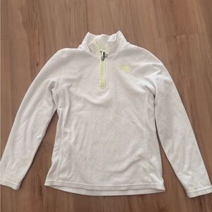 Youth North Face White Fleece Half-Zip Pullover